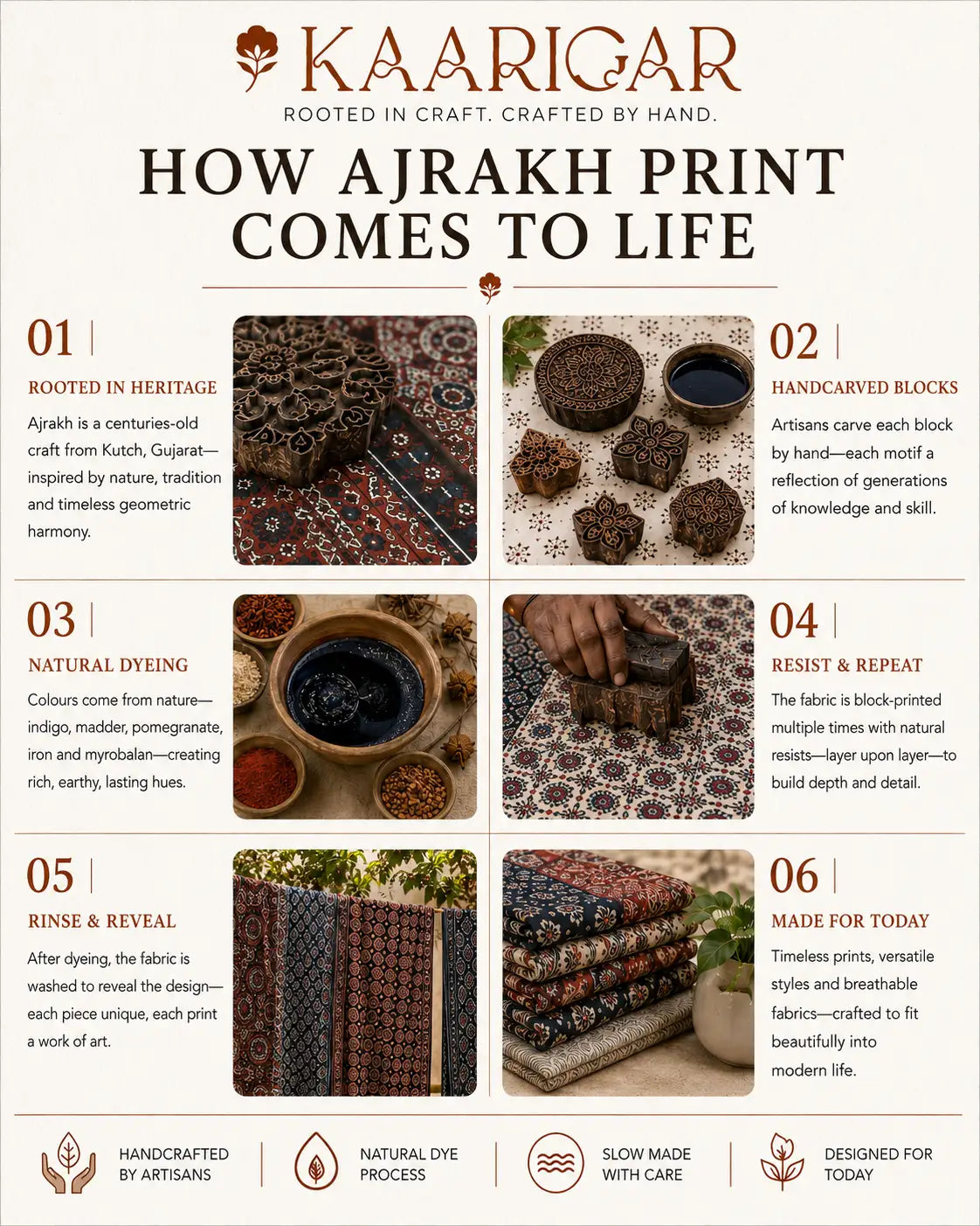 Elaira Hand Block Ajrak Cotton Short Top