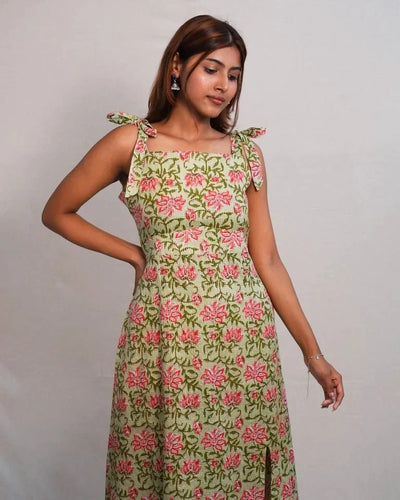 Roselle Kantha Cotton Dress