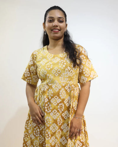 Fluera Hand Block Batik Cotton Dress