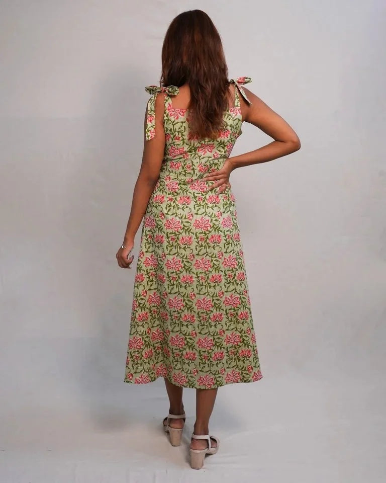 Roselle Kantha Cotton Dress