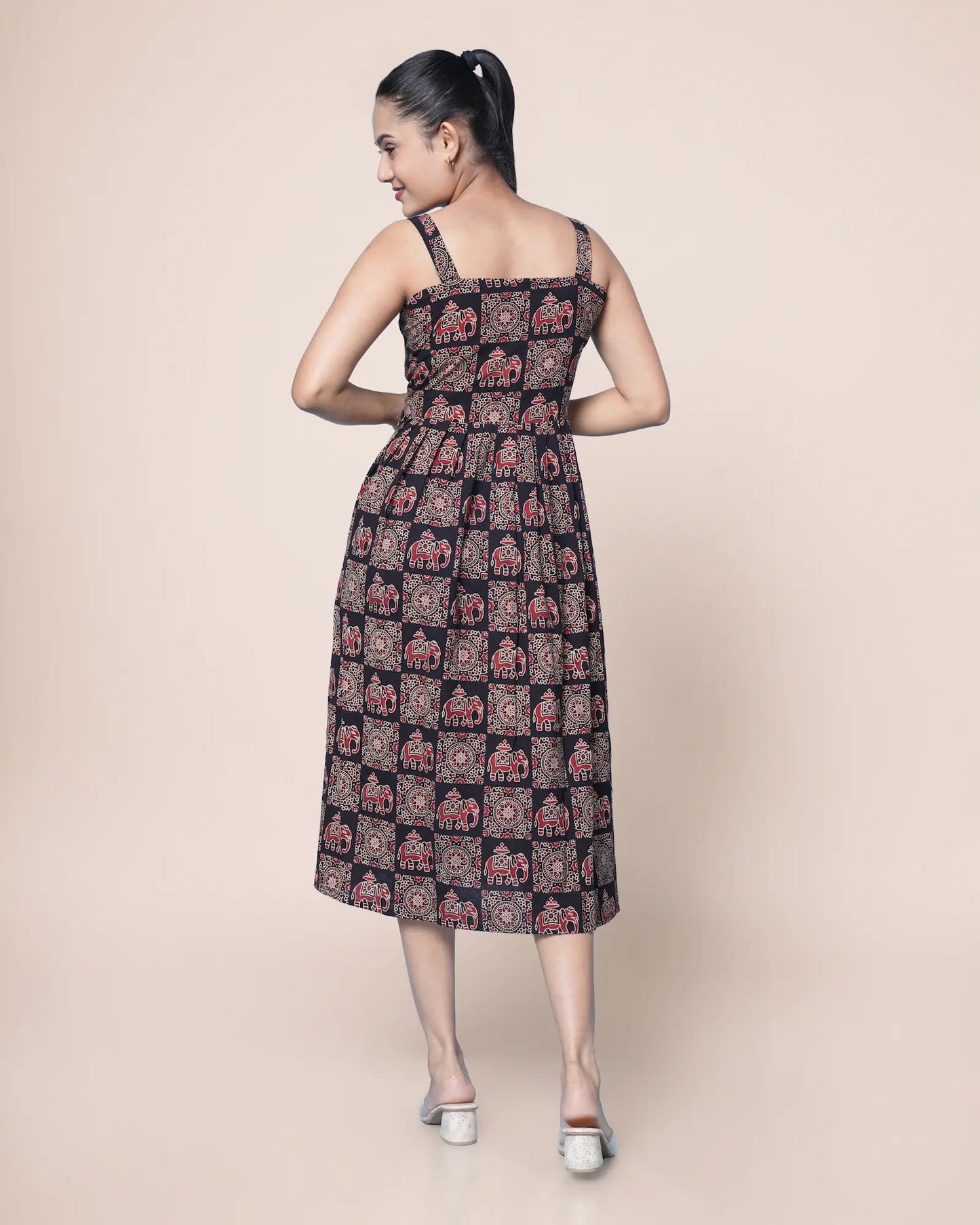 Ziya Hanblock Ajrakh Cotton Dress