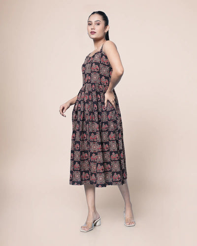 Ziya Hanblock Ajrakh Cotton Dress