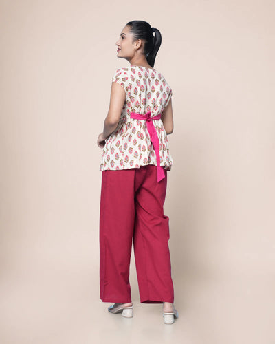Zuri Hand Block Kantha Cotton Short Top
