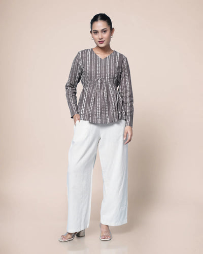 Inaya Hand Block Dabu Cotton Peplum