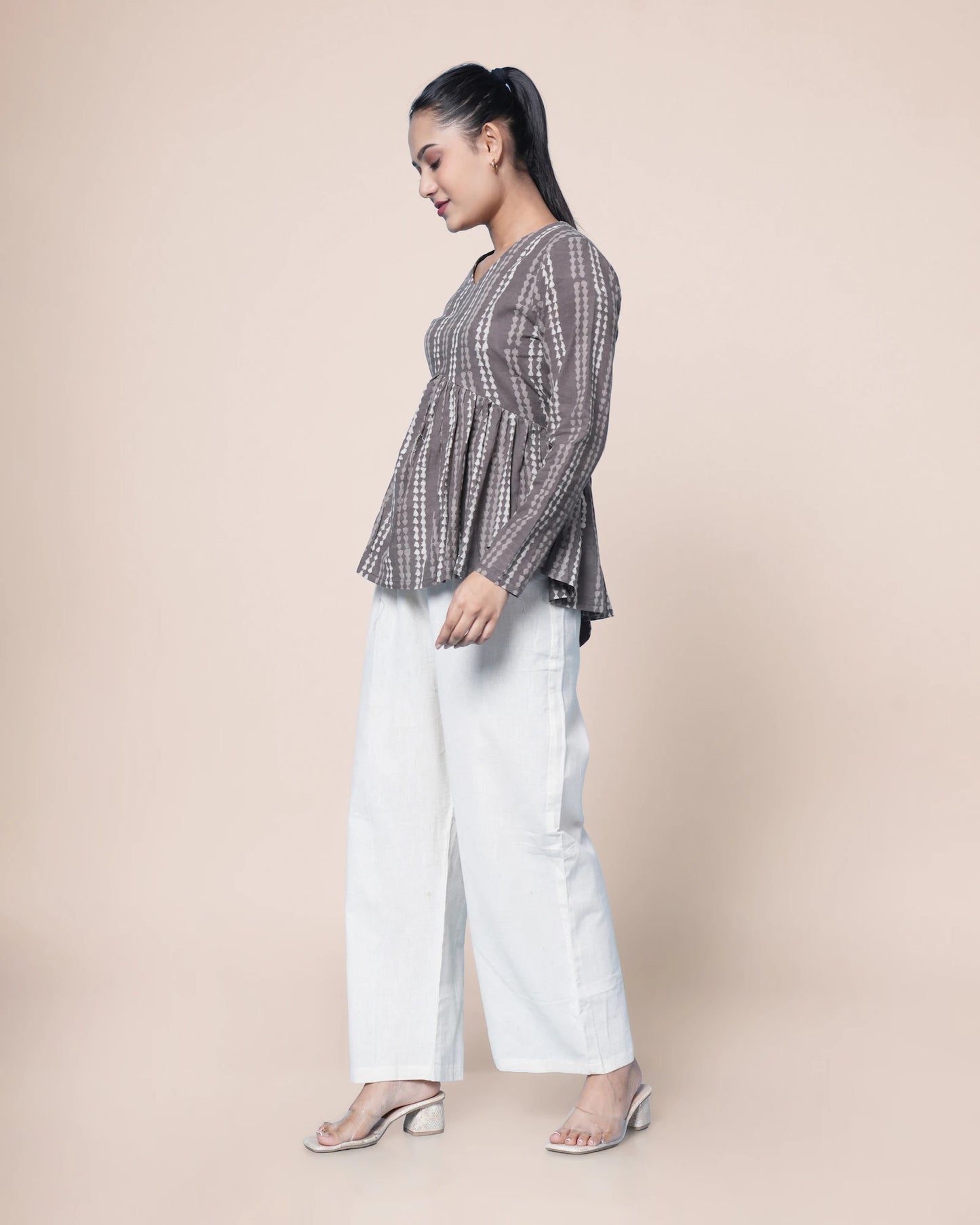 Inaya Hand Block Dabu Cotton Peplum