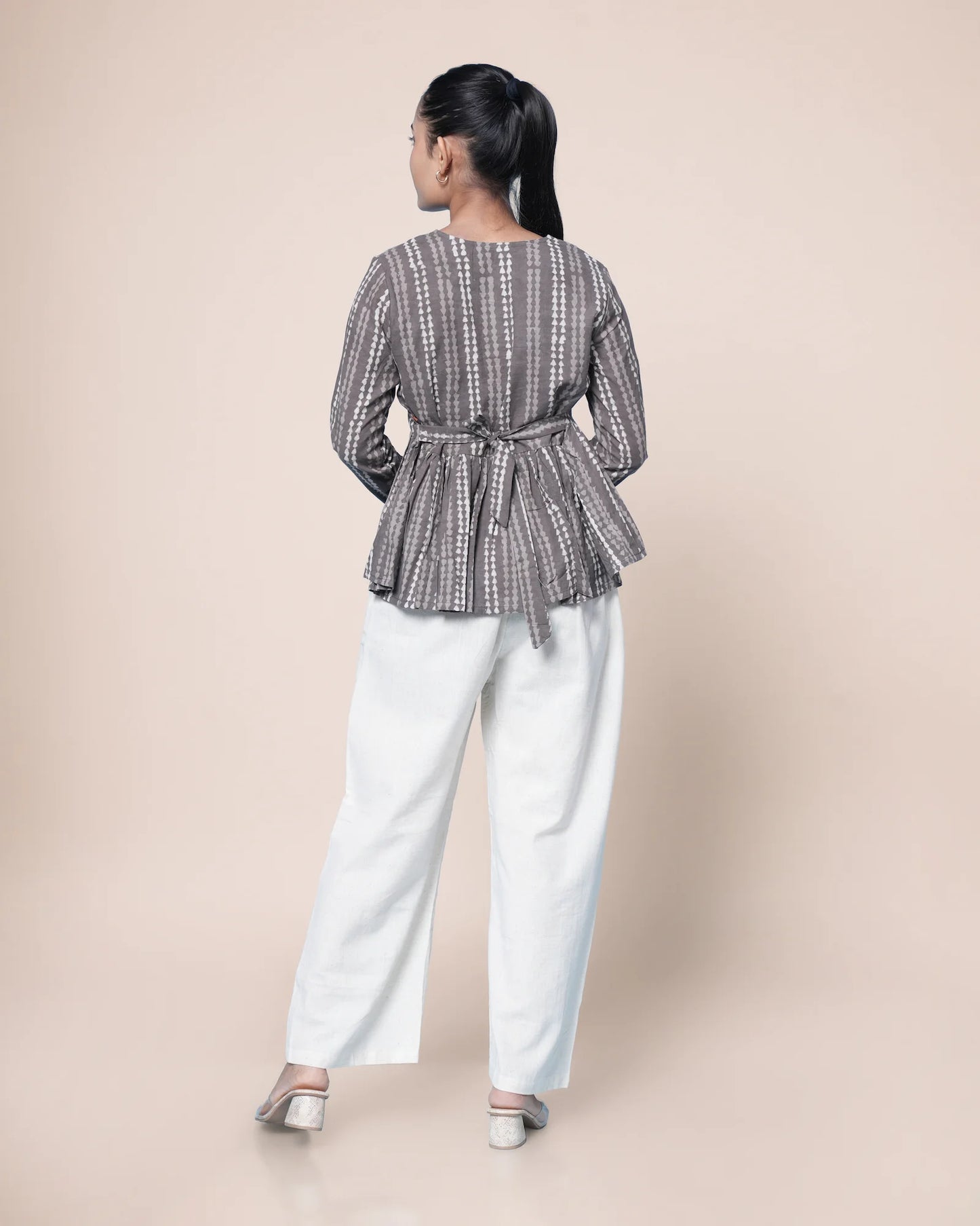 Inaya Hand Block Dabu Cotton Peplum