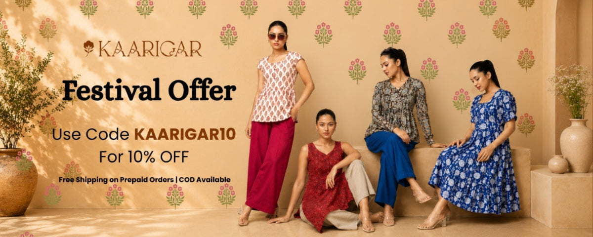 Pure Cotton Handblock Print Dresses & Tops for Women – Modern Everyday Wear India