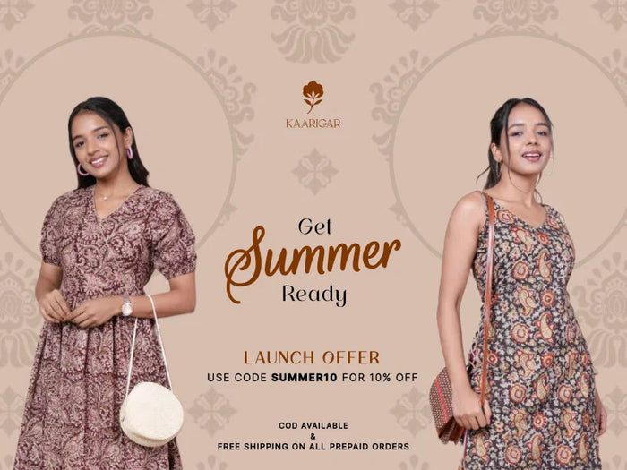 Pure Cotton Handblock Print Dresses & Tops for Women – Modern Everyday Wear India