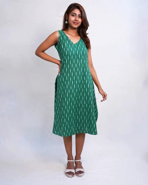 Oraya Ikkat Cotton Dress