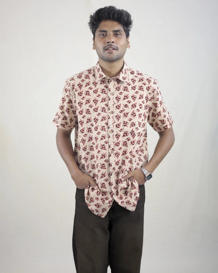 Vann Hand Block Ajrak Cotton Shirt