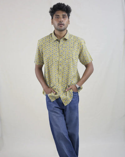 Eeran Hand Block Bagru Cotton Shirt