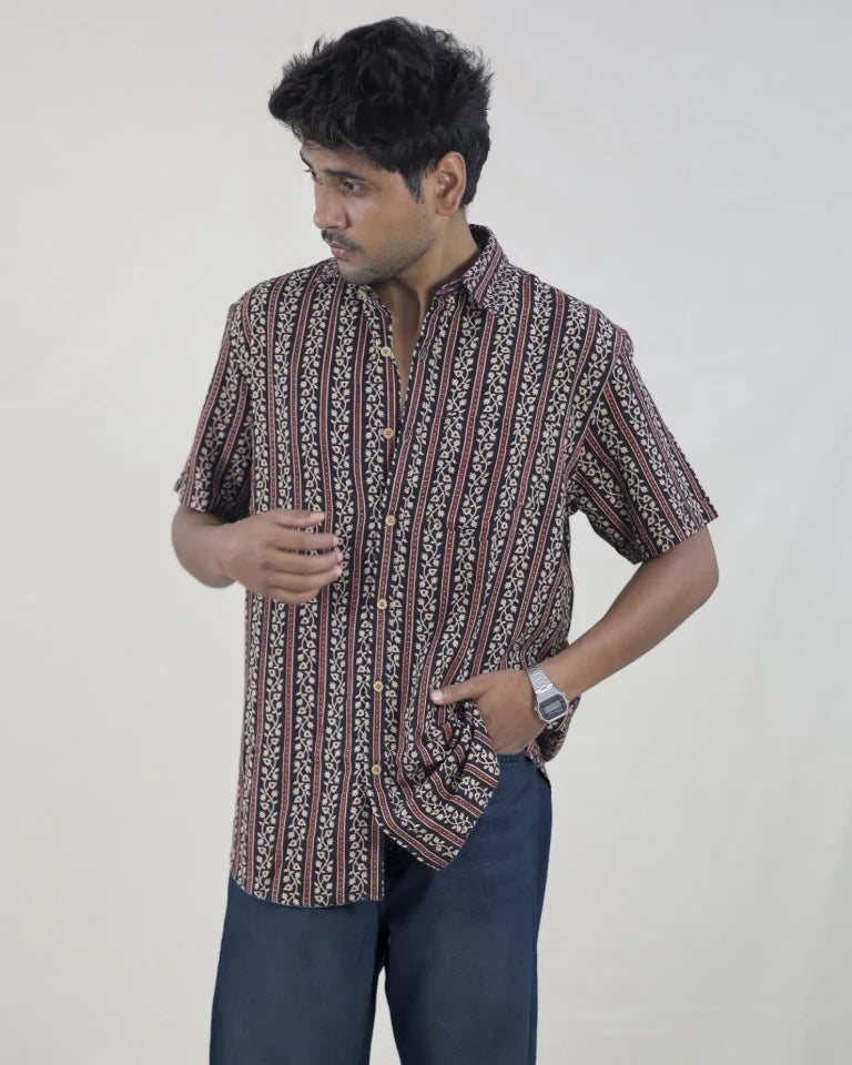 Kodi Hand Block Ajrak Cotton Shirt