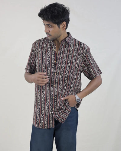 Kodi Hand Block Ajrak Cotton Shirt
