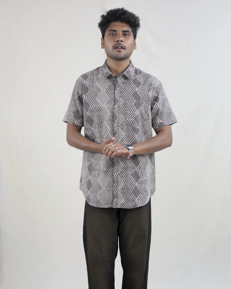 Maan Hand Block Dabu Cotton Shirt