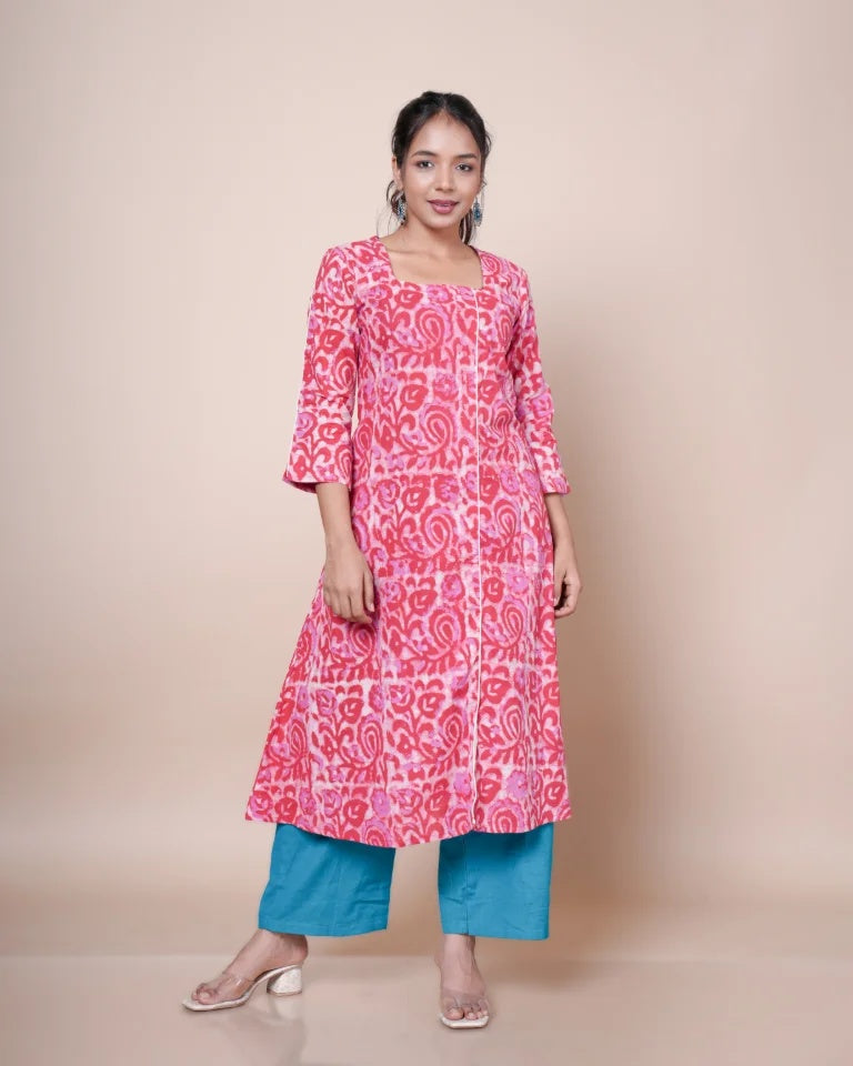 Riaza Kashish Print A-Line Umbrella Kurti – Front View