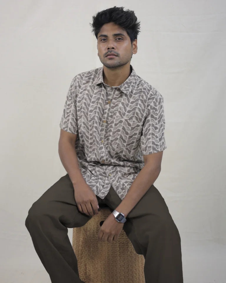 Varai Hand Block Dabu Cotton Shirt