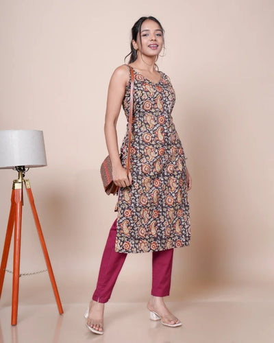 Ira Lace Craft Hand Block Kalamkari Cotton Kurti