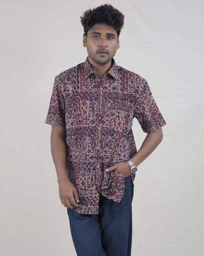 Saaya Hand Block Kalamkari Cotton Shirt