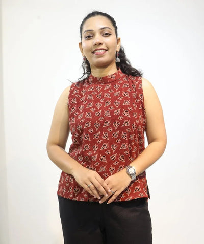 Rua Hand Block Ajrak Cotton Crop Top