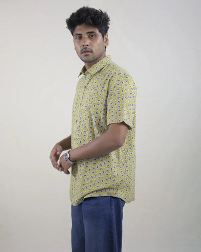 Eeran Hand Block Bagru Cotton Shirt