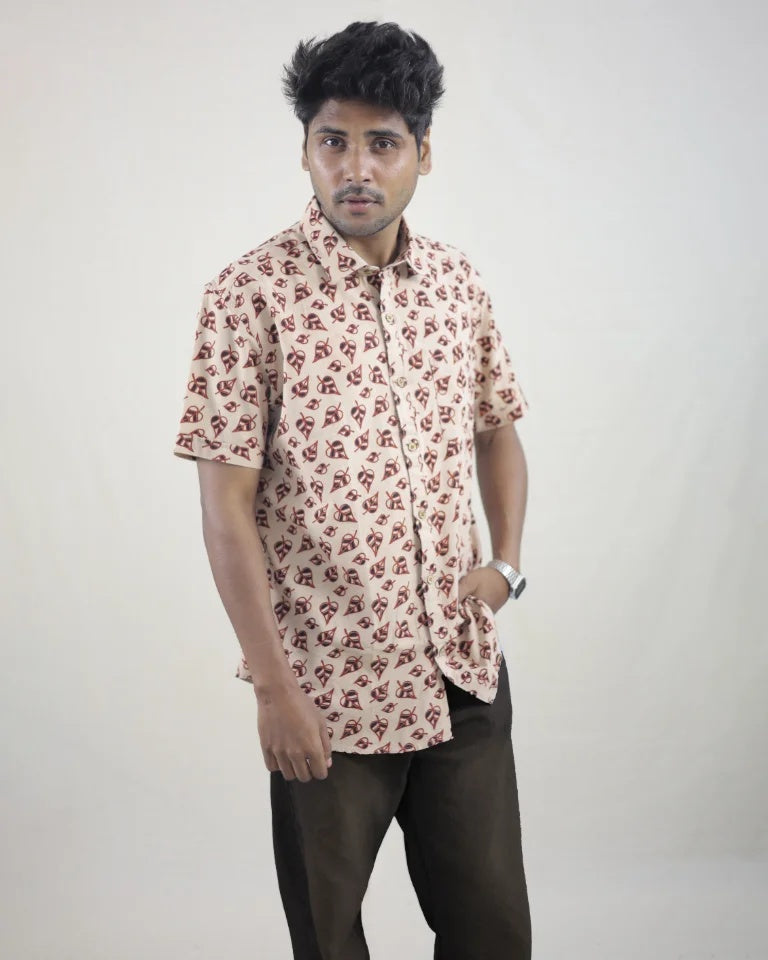 Vann Hand Block Ajrak Cotton Shirt