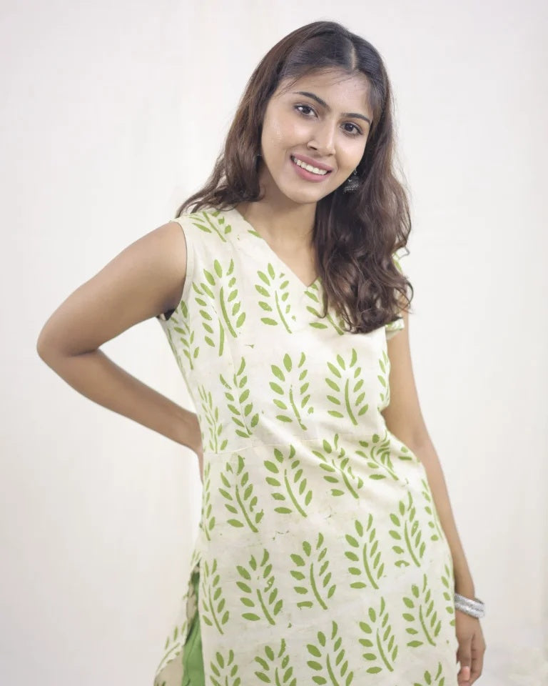 Evara Hand Block Batik Cotton Kurti