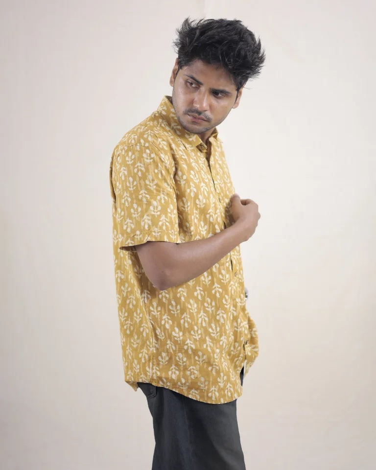 Karu Hand Block Dabu Cotton Shirt