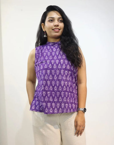 Rua Hand Block Dabu Cotton Crop Top