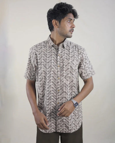 Varai Hand Block Dabu Cotton Shirt