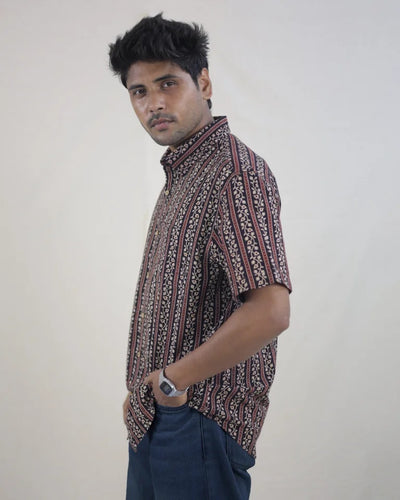 Kodi Hand Block Ajrak Cotton Shirt