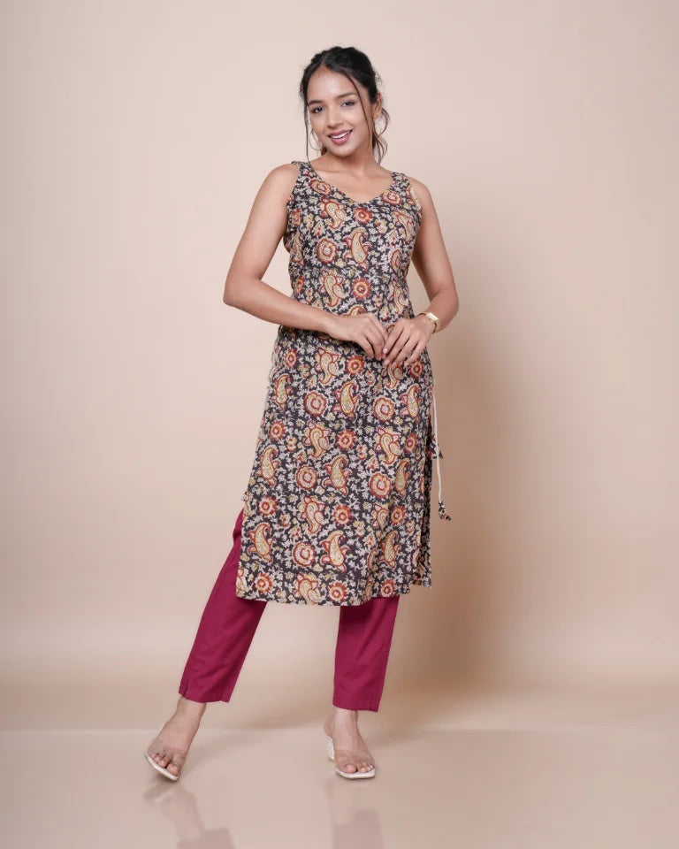 Ira Lace Craft Hand Block Kalamkari Cotton Kurti