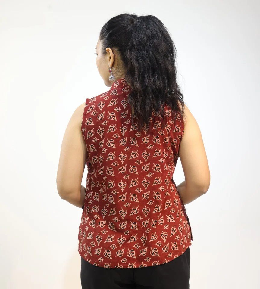 Rua Hand Block Ajrak Cotton Crop Top