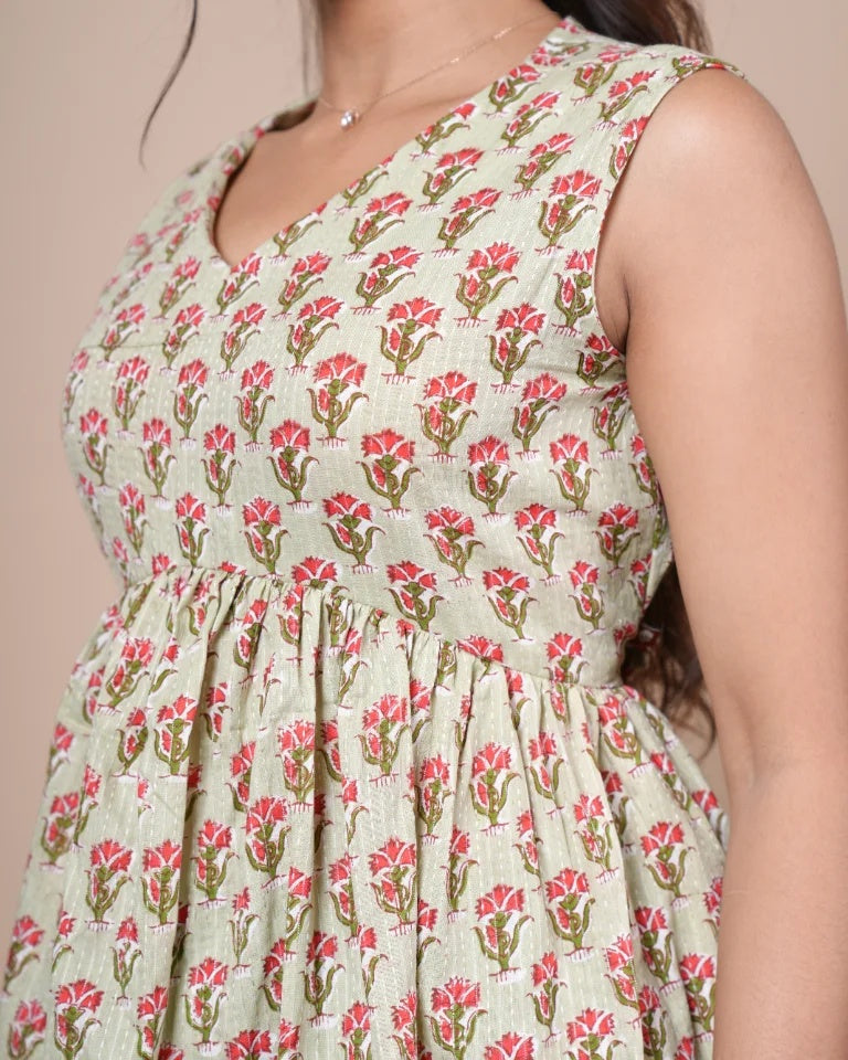Siara Peplum Top â€“ Kantha Print Detail Close Up