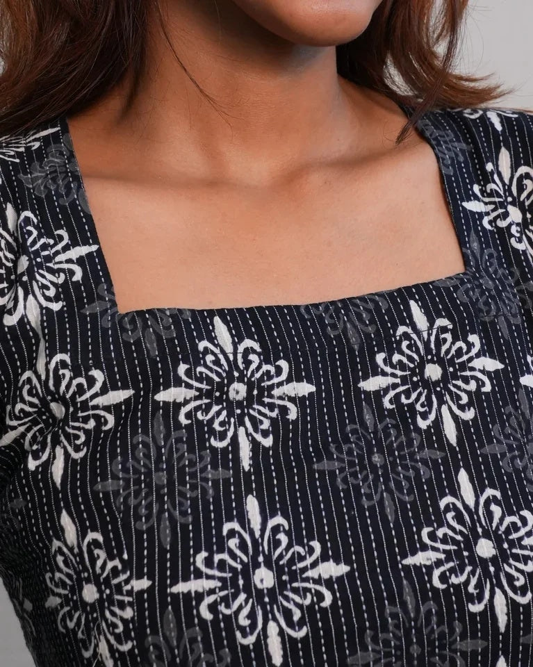Miraya Hand Block Dabu Kantha Cotton Corset
