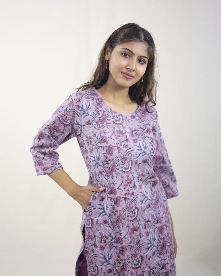 Elaaya Kantha Cotton Kurti