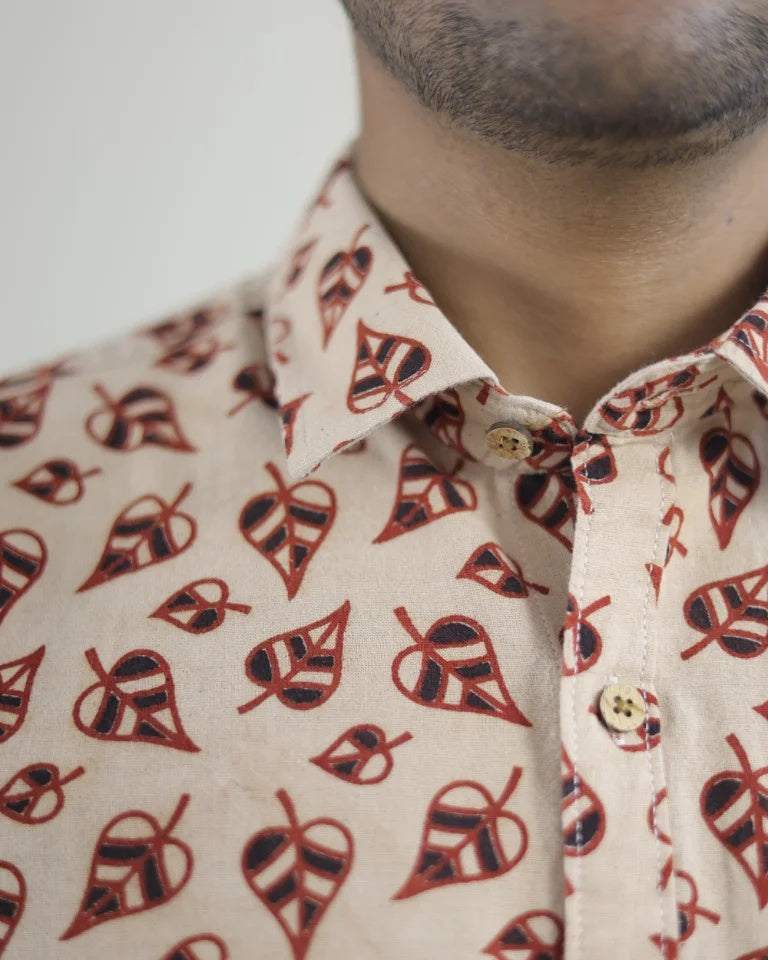Vann Hand Block Ajrak Cotton Shirt