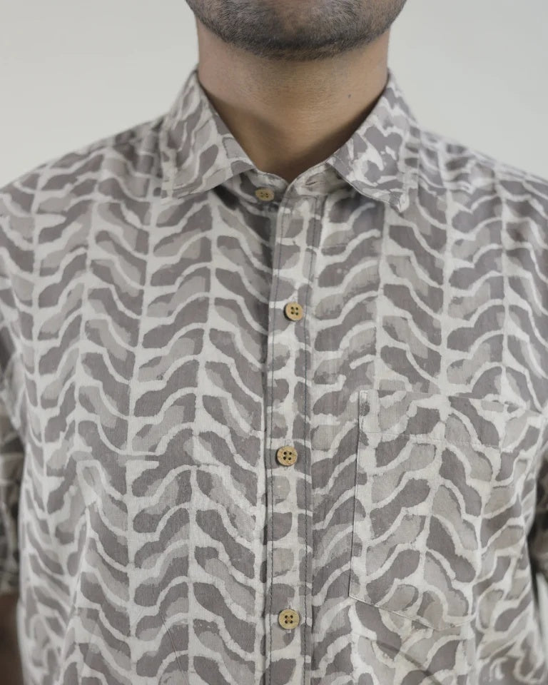 Varai Hand Block Dabu Cotton Shirt