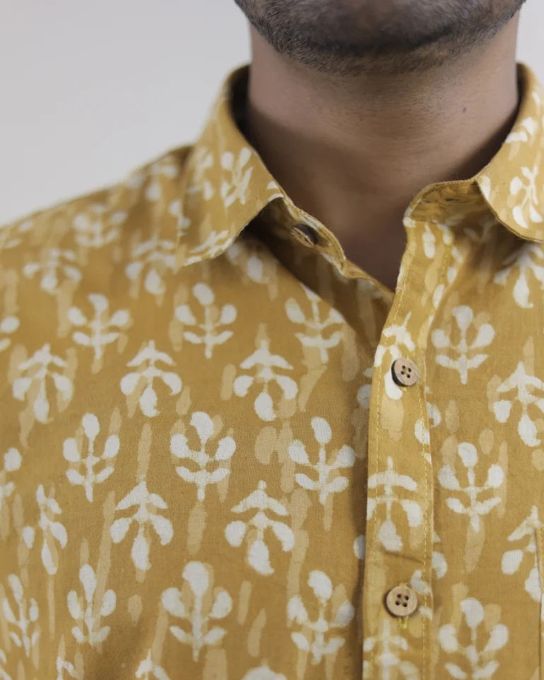 Karu Hand Block Dabu Cotton Shirt