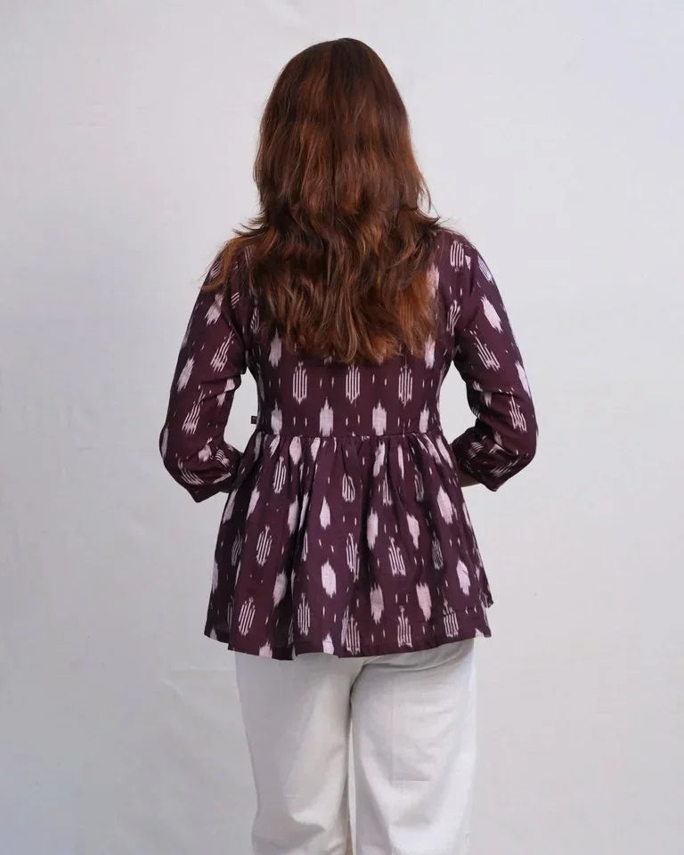 Elaira Ikkat Cotton Short Top