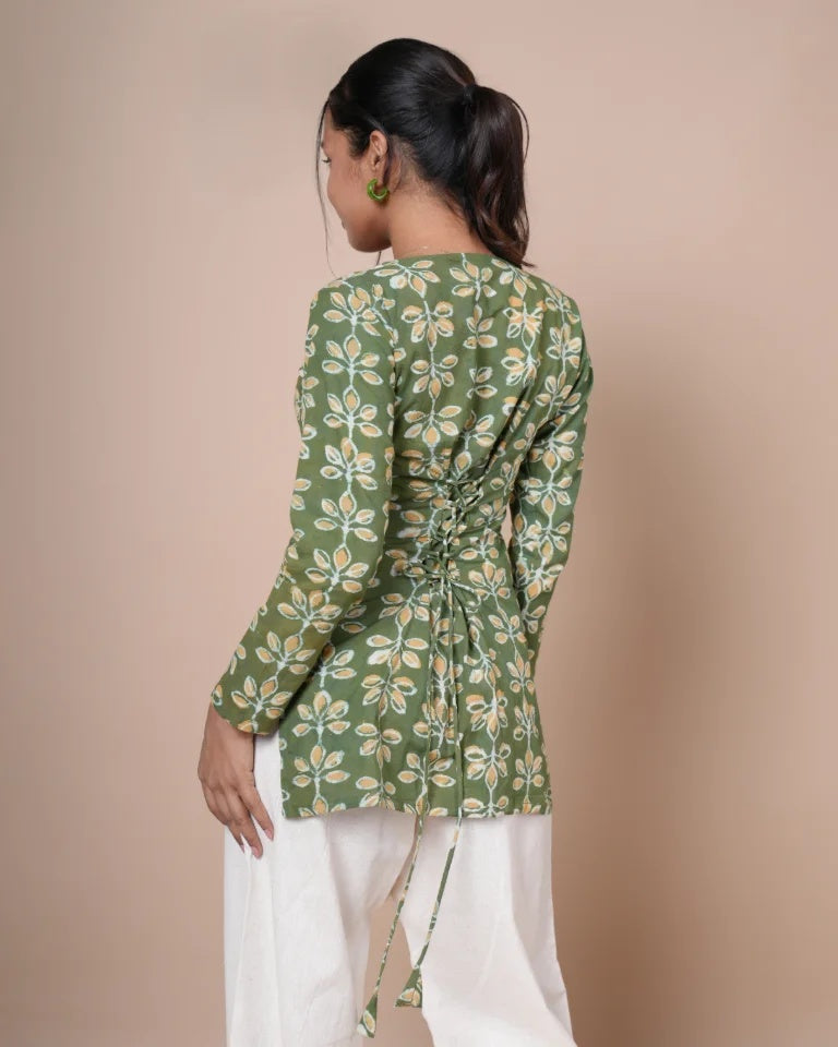 Miraya Hand Block Dabu Cotton Corset