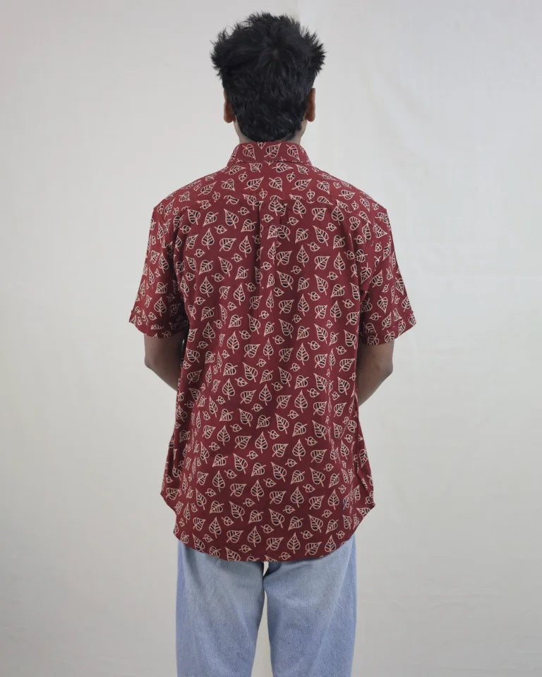 ILAM Hand Block Ajrak Cotton Shirt