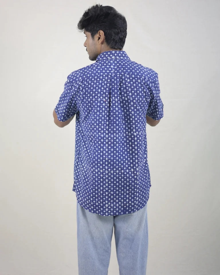 Thalir Hand Block Indigo Cotton Shirts