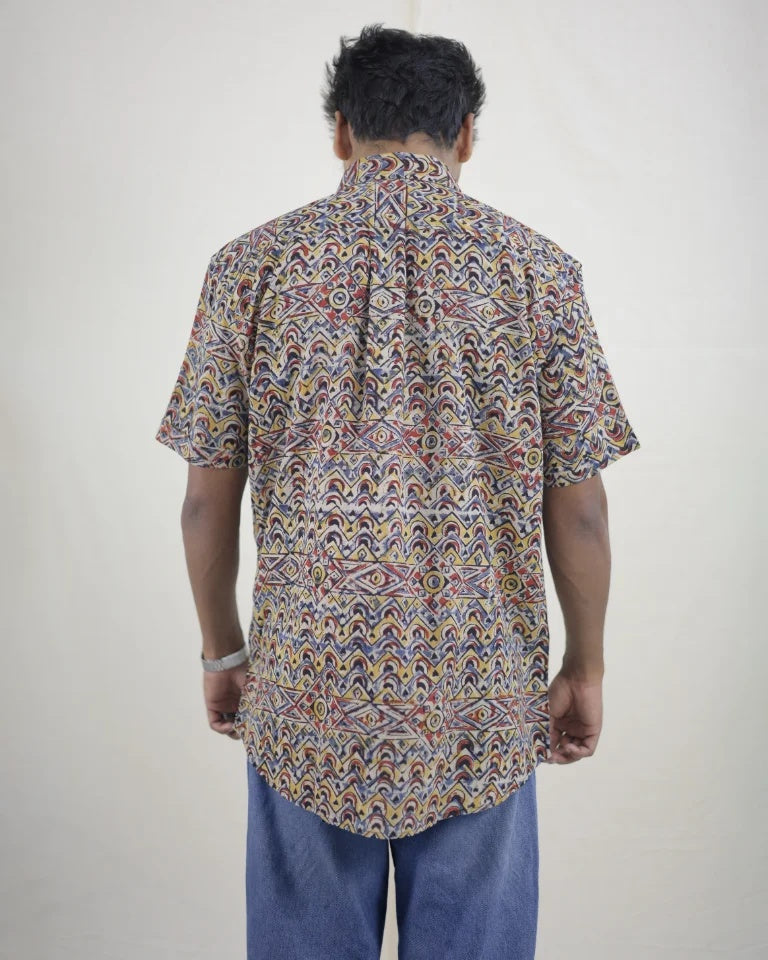 Nira Hand Block Kalamkari Cotton Shirt