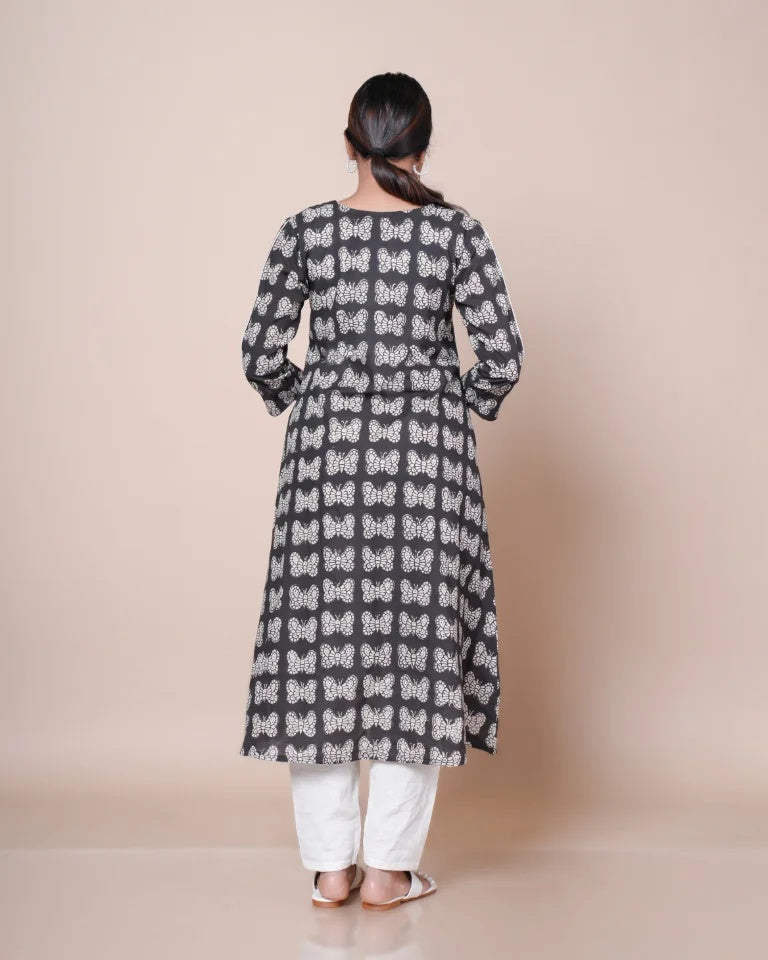 Kaarigar Bagru Print Kurti – Back View