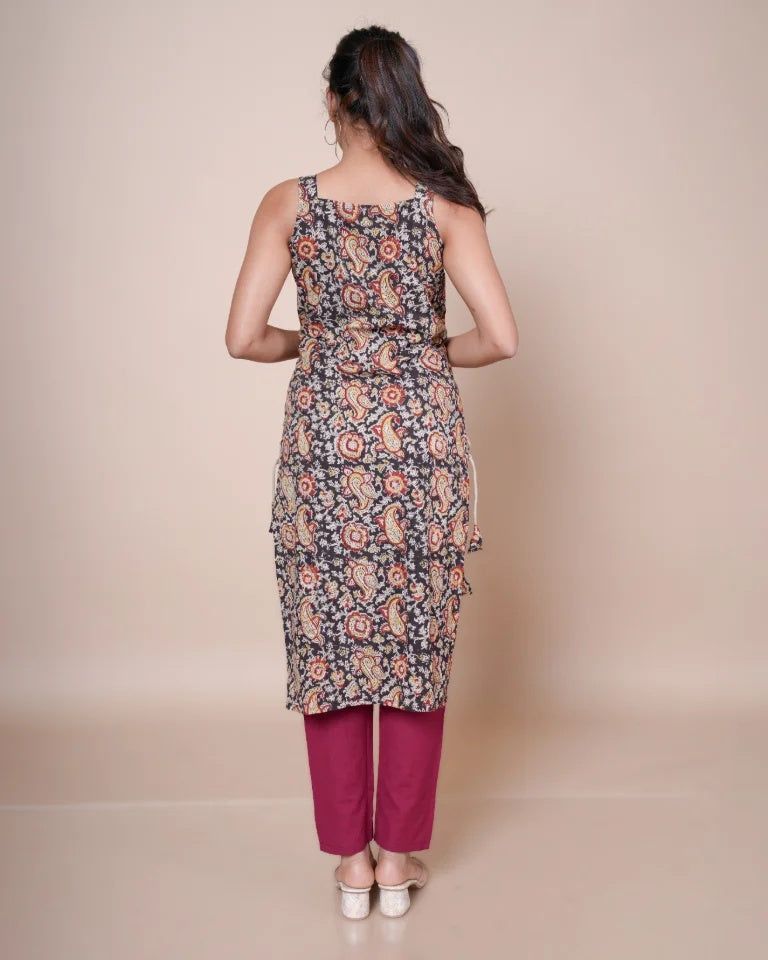 Ira Lace Craft Hand Block Kalamkari Cotton Kurti