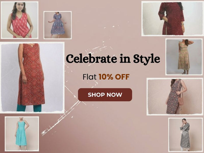 Pure Cotton Handblock Print A-line Kurtis for Women – Modern Everyday Wear India
