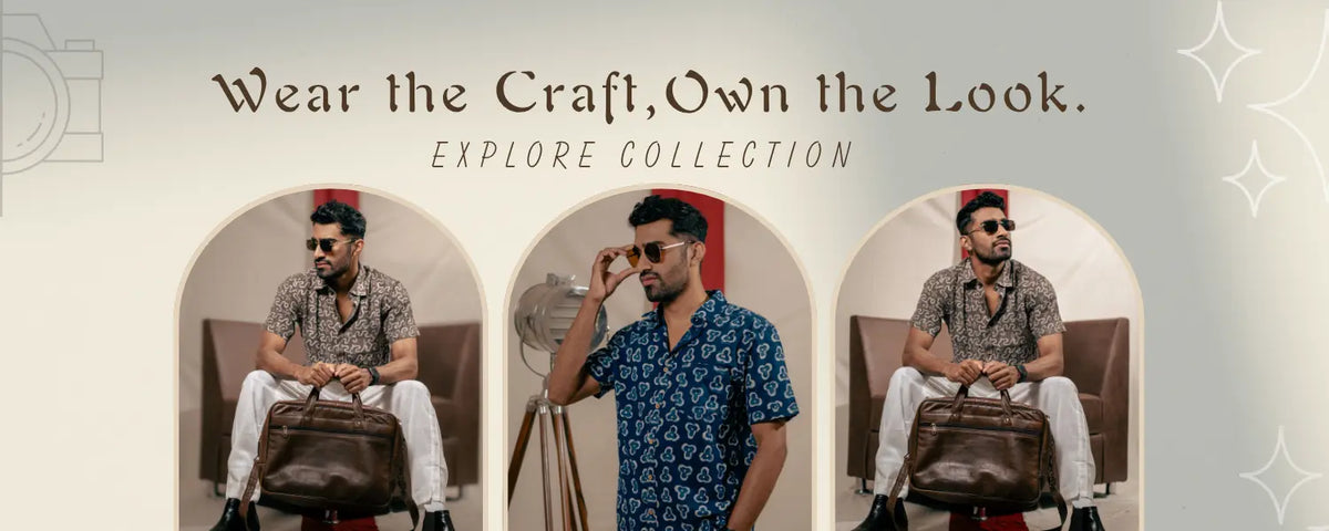 Pure Cotton Handblock Print Shirts for Men – Modern Casual Wear India