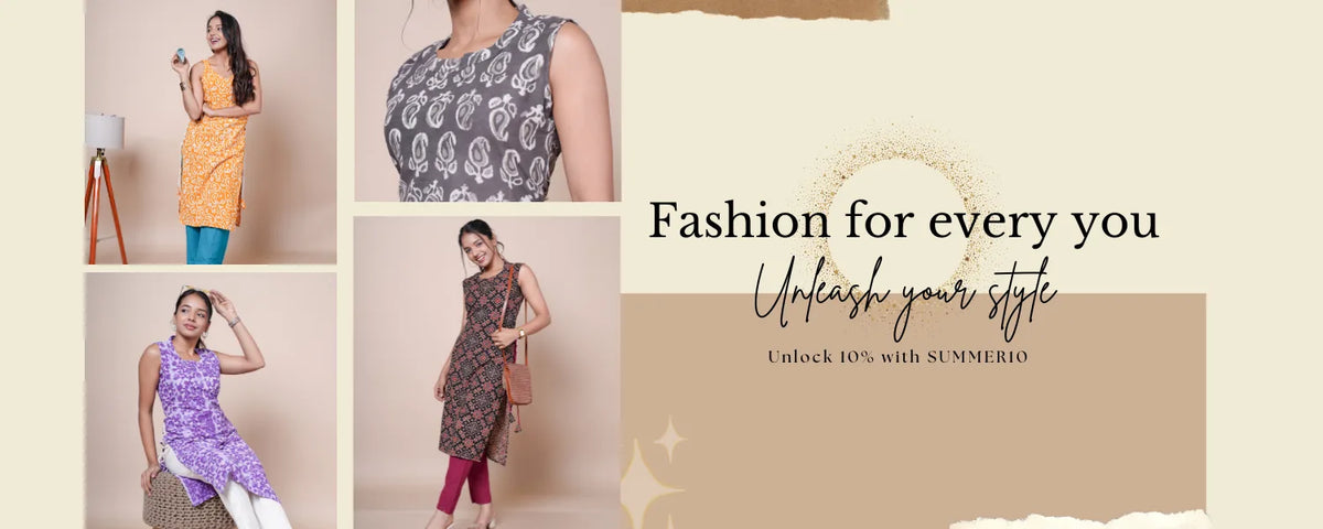 Pure Cotton Handblock Print Kurtis & Dresses for Women – Modern Everyday Wear India